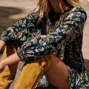 Sezane Robe Andrea Dress in Navy Floral